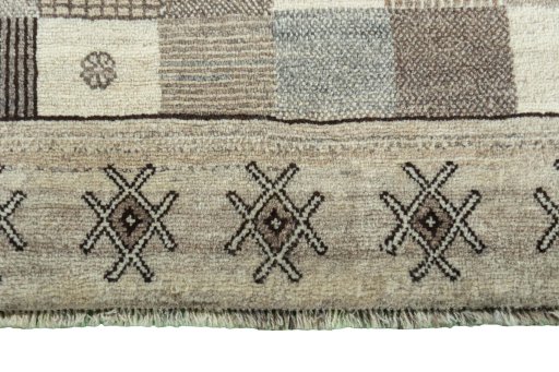 Central medallion detail of 2000s Persian Gabbeh rug from Iran / Persia