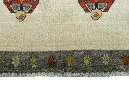 Central medallion detail of 2000s Persian Gabbeh rug from Iran / Persia