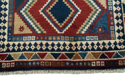 Central medallion detail of 2000s Persian Gabbeh rug from Iran / Persia