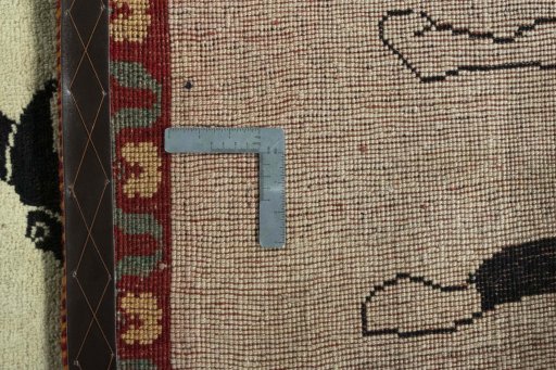 Close-up detail of 2000s Persian Gabbeh rug from Iran / Persia showing Wool weave
