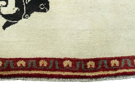 Central medallion detail of 2000s Persian Gabbeh rug from Iran / Persia