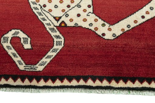 Central medallion detail of 2000s Persian Gabbeh rug from Iran / Persia