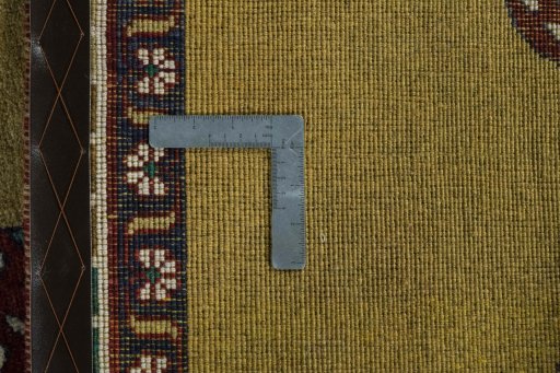Close-up detail of 2000s Persian Gabbeh rug from Iran / Persia showing Wool weave