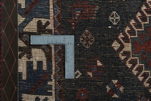 Close-up detail of 2000s Persian Gabbeh rug from Iran / Persia showing Wool weave