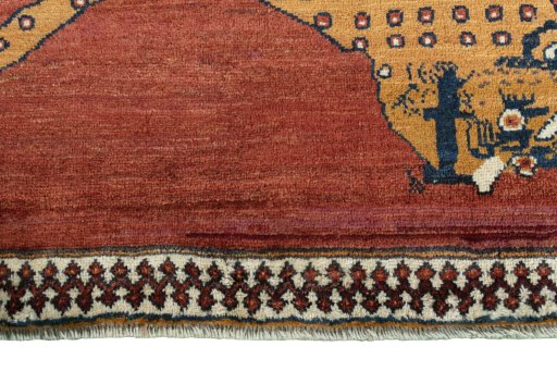 Central medallion detail of 1970s Persian Gabbeh rug from Iran / Persia
