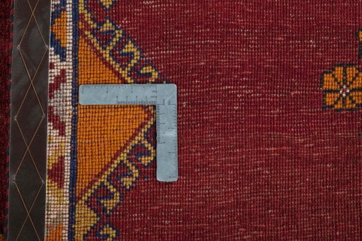 Close-up detail of 2000s Persian Gabbeh rug from Iran / Persia showing Wool weave