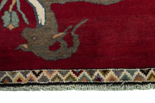 Central medallion detail of 2000s Persian Gabbeh rug from Iran / Persia
