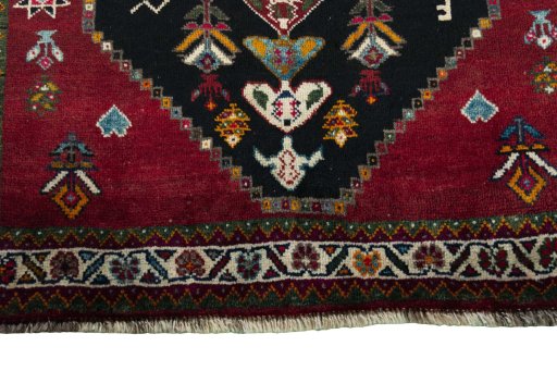Central medallion detail of 2000s Persian Gabbeh rug from Iran / Persia