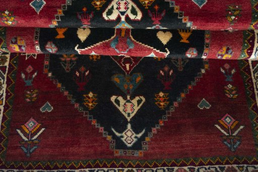 Full view of 2000s Persian Gabbeh rug from Iran / Persia, 188 × 113 cm in Gray tones