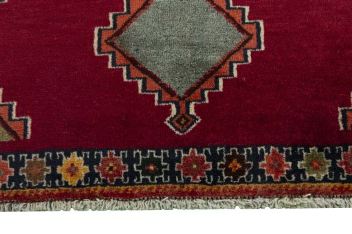 Central medallion detail of 2000s Persian Gabbeh rug from Iran / Persia