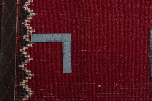 Close-up detail of 2000s Persian Gabbeh rug from Iran / Persia showing Wool weave