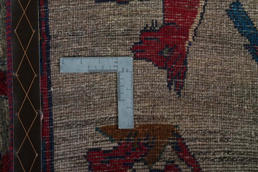 Close-up detail of 2000s Persian Gabbeh rug from Iran / Persia showing Wool weave