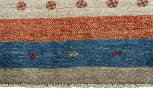 Central medallion detail of 2000s Persian Gabbeh rug from Iran / Persia