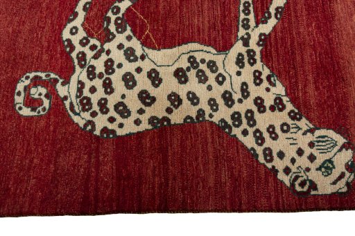 Close-up detail of 2000s Persian Gabbeh rug from Iran / Persia showing Wool weave