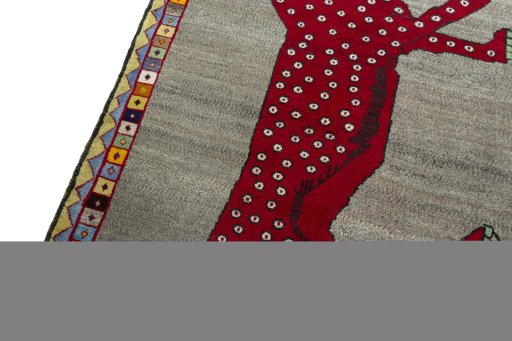 Backside of handmade 2000s Persian Gabbeh rug showing knot structure and weave density