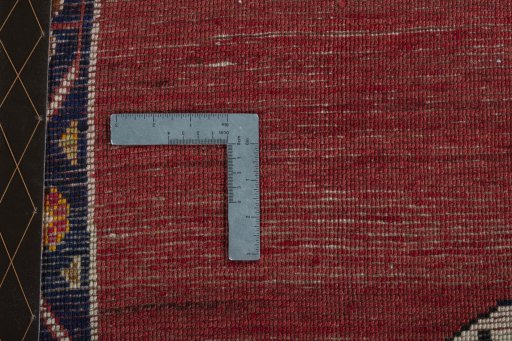 Close-up detail of 2000s Persian Gabbeh rug from Iran / Persia showing Wool weave