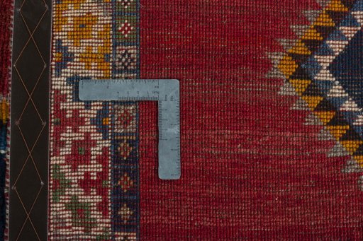 Close-up detail of 2000s Persian Gabbeh rug from Iran / Persia showing Wool weave