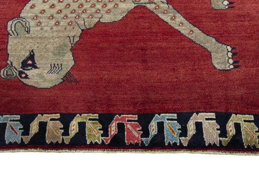 Central medallion detail of 2000s Persian Gabbeh rug from Iran / Persia