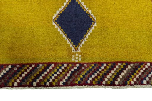 Central medallion detail of 2000s Persian Gabbeh rug from Iran / Persia