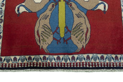 Central medallion detail of 2000s Persian Gabbeh rug from Iran / Persia