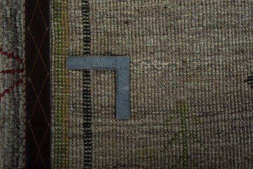 Close-up detail of 2000s Persian Gabbeh rug from Iran / Persia showing Wool weave