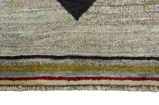 Central medallion detail of 2000s Persian Gabbeh rug from Iran / Persia