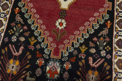 Central medallion detail of 2000s Persian Gabbeh rug from Iran / Persia