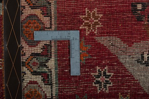 Close-up detail of 2000s Persian Gabbeh rug from Iran / Persia showing Wool weave