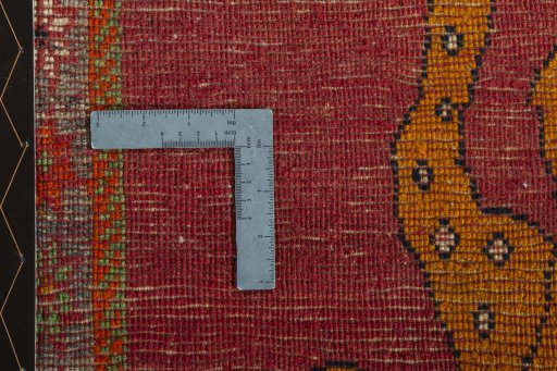 Close-up detail of 2000s Persian Gabbeh rug from Iran / Persia showing Wool weave