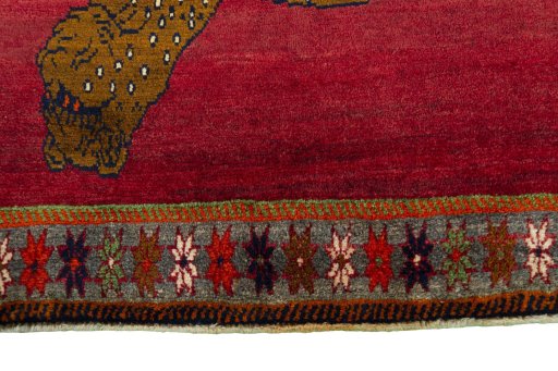Central medallion detail of 2000s Persian Gabbeh rug from Iran / Persia