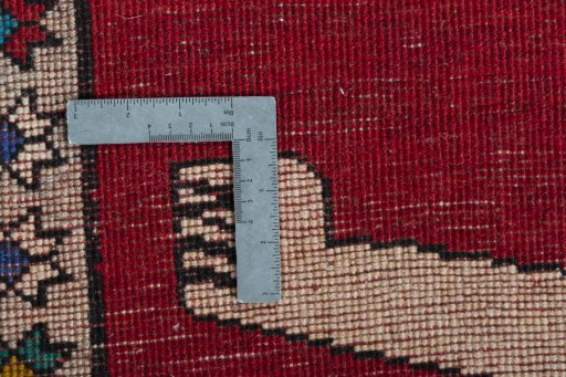 Close-up detail of 2000s Persian Gabbeh rug from Iran / Persia showing Wool weave