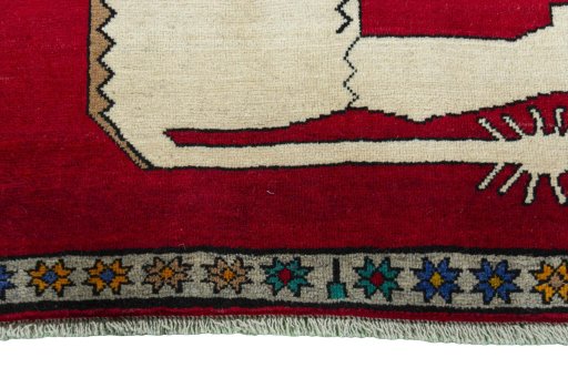 Central medallion detail of 2000s Persian Gabbeh rug from Iran / Persia