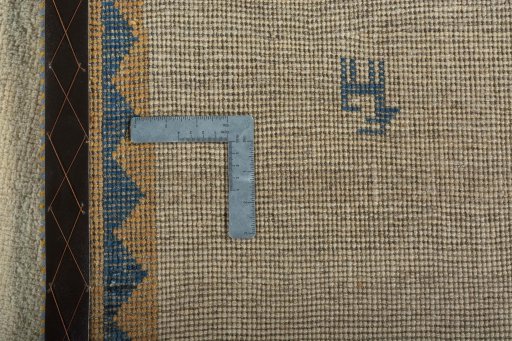 Close-up detail of 2000s Persian Gabbeh rug from Iran / Persia showing Wool weave
