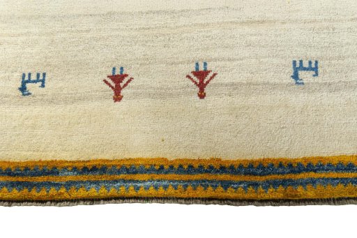 Central medallion detail of 2000s Persian Gabbeh rug from Iran / Persia