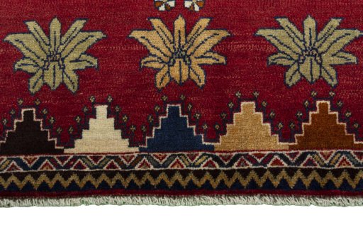 Central medallion detail of 2000s Persian Gabbeh rug from Iran / Persia