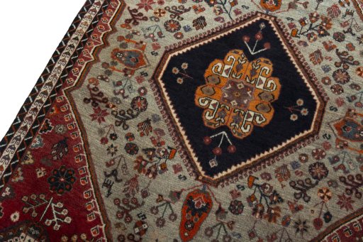 Backside of handmade 2000s Persian Gabbeh rug showing knot structure and weave density