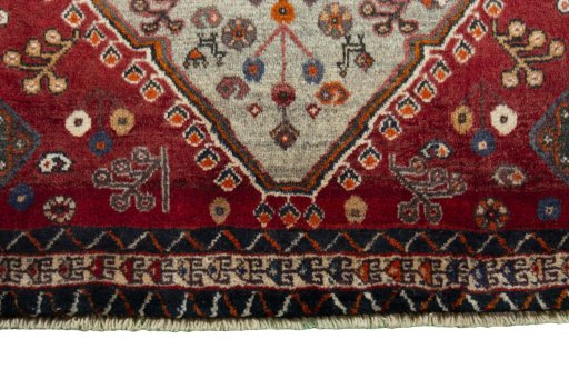 Close-up detail of 2000s Persian Gabbeh rug from Iran / Persia showing Wool weave