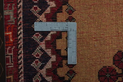 Close-up detail of 2000s Persian Gabbeh rug from Iran / Persia showing Wool weave