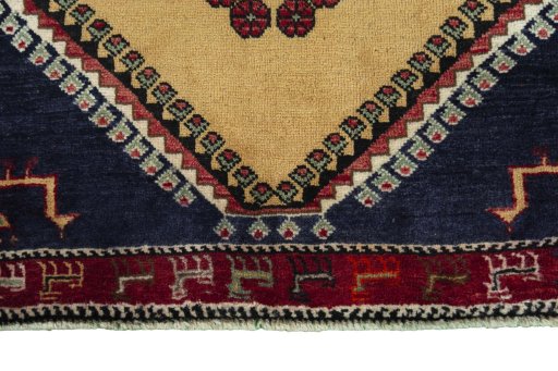 Central medallion detail of 2000s Persian Gabbeh rug from Iran / Persia