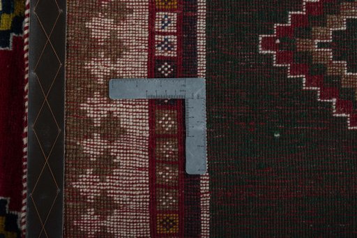 Close-up detail of 2000s Persian Gabbeh rug from Iran / Persia showing Wool weave