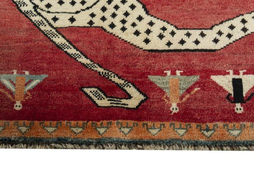 Central medallion detail of 2000s Persian Gabbeh rug from Iran / Persia