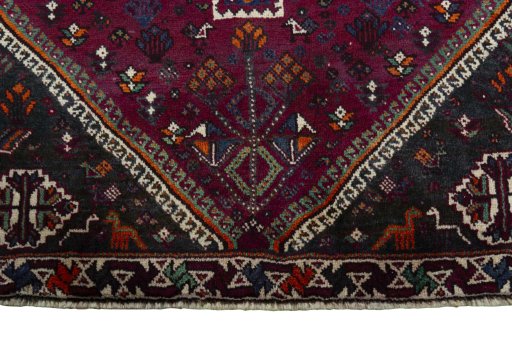 Close-up detail of 2000s Persian Gabbeh rug from Iran / Persia showing Wool weave
