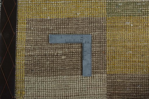 Close-up detail of 2000s Persian Gabbeh rug from Iran / Persia showing Wool weave