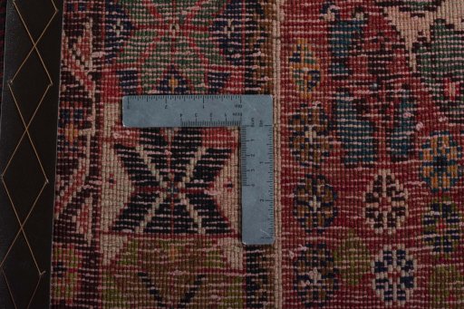 Close-up detail of 2000s Persian Gabbeh rug from Iran / Persia showing Wool weave