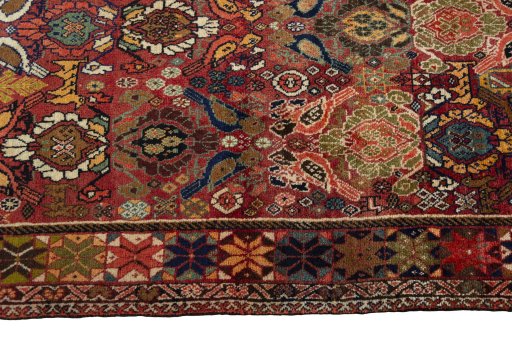 Close-up detail of 2000s Persian Gabbeh rug from Iran / Persia showing Wool weave