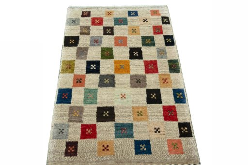 Surface texture of New Persian Gabbeh rug with natural Wool and intricate pattern
