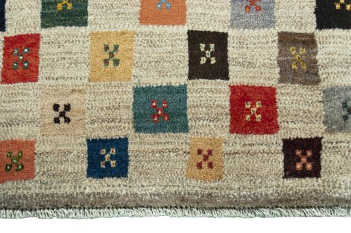 Central medallion detail of New Persian Gabbeh rug from Iran / Persia