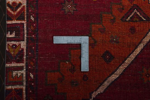 Close-up detail of 2000s Persian Gabbeh rug from Iran / Persia showing Wool weave
