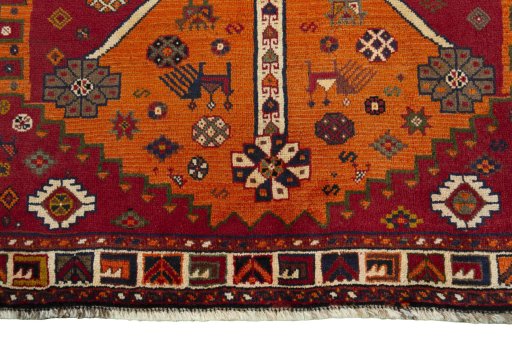 Central medallion detail of 2000s Persian Gabbeh rug from Iran / Persia