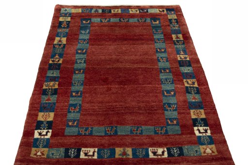 Surface texture of New Persian Gabbeh rug with natural Wool and intricate pattern
